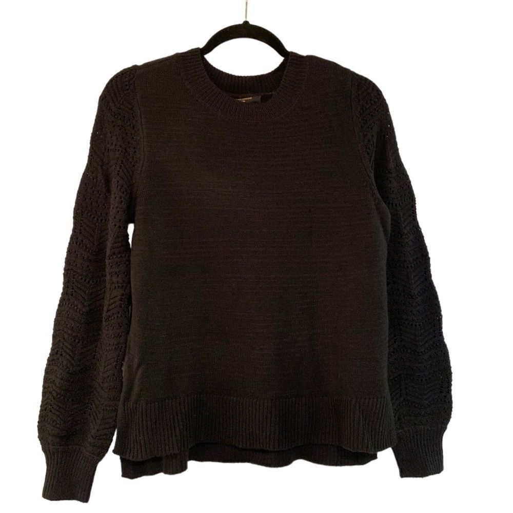 Christian Siriano Women’s Pointelle Pullover Crewneck Lace Sweater SZ Small NWT - Picture 2 of 10